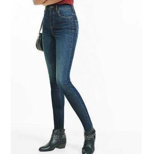 Express High Rise Jeggings Jeans Blue Size 0 Skinny Jeans Dark Blue Wash New